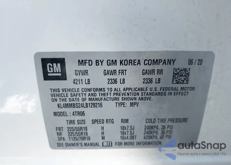 2020 Buick Encore Gx Fwd Preferred from USA, damaged, VIN KL4MMBS24LB129216